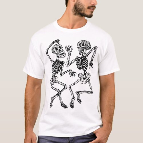 Day of the Dead _ Vintage Dancing Skeletons T_Shirt