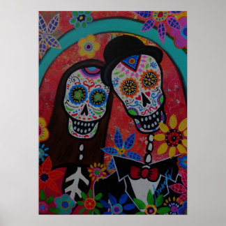 Day of the Dead Wedding Couple Poster