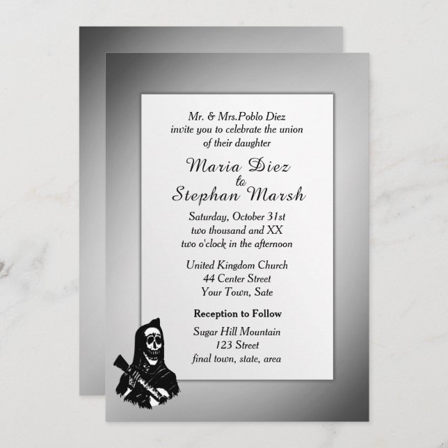 Day of the Dead Wedding Invitation (Front/Back)
