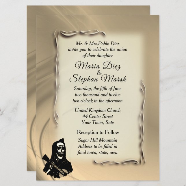 Day of the Dead Wedding Invitations (Front/Back)