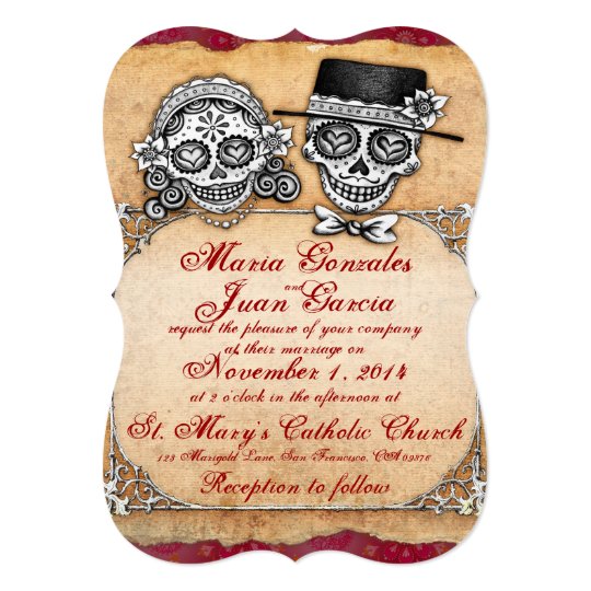 Day Of The Dead Wedding Invitations Zazzle Day Of The Dead Wedding Invitations