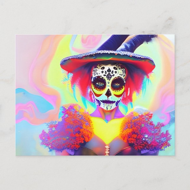 Day of the Dead Woman Postcard (Front)