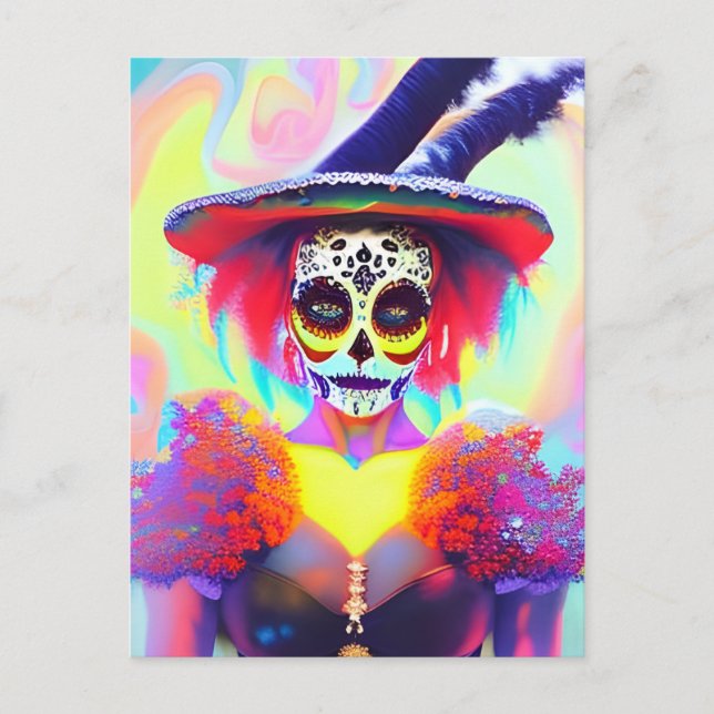 Day of the Dead Woman Postcard (Front)