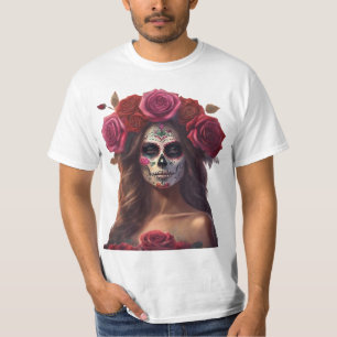 Day of the Dead Woman with Roses T-Shirt