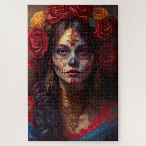Day of the dead  _ Women Oil paint Puzzle