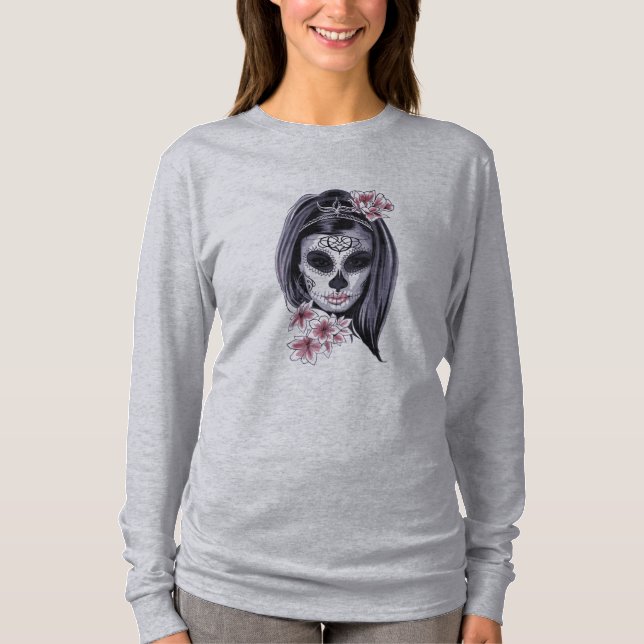 Day of the Dead Women's Face T-Shirt (Front)