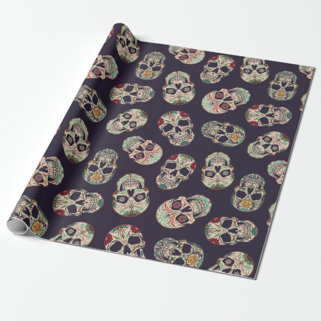 Day of the dead wrapping paper (Unrolled)