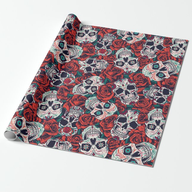 Day of the dead wrapping paper (Unrolled)
