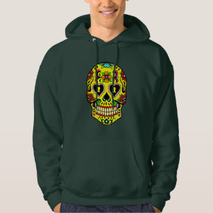 Day of the Dead Yellow Sugar Skull Hoodie