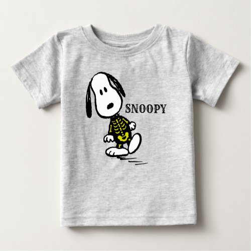 Day of the Dog  Snoopy Halloween Skeleton Baby T_Shirt