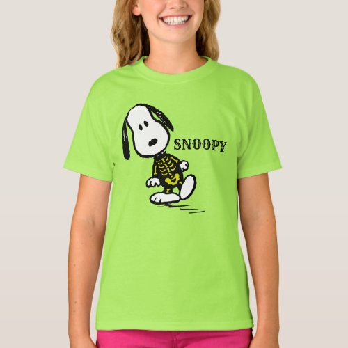 Day of the Dog  Snoopy Halloween Skeleton T_Shirt