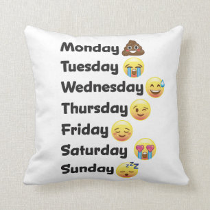 Day of the Week Emoji Face Pillow