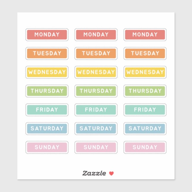 Day of the Week Sticker (Sheet)