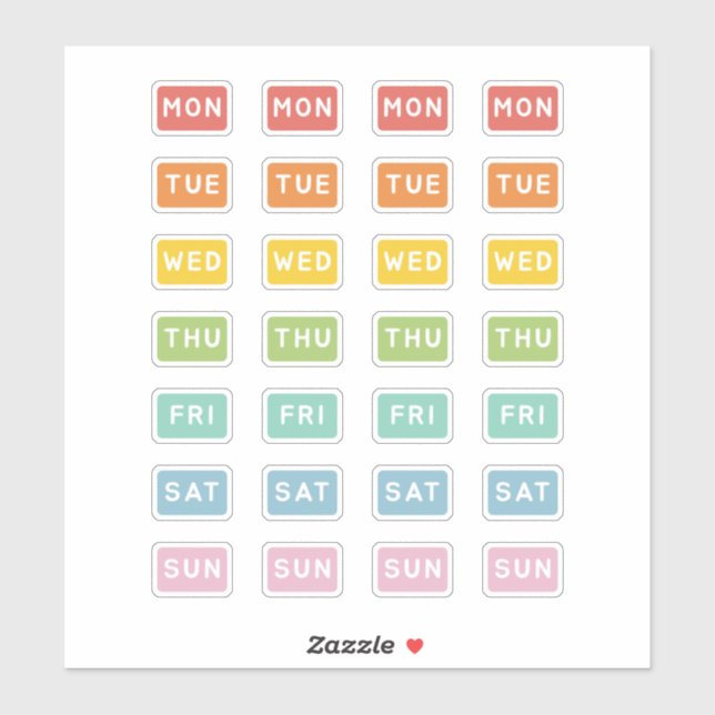 Day of the Week Sticker (Sheet)