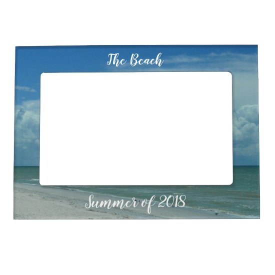 Day On A Tropical Beach Customizable Vacation Magnetic Frame