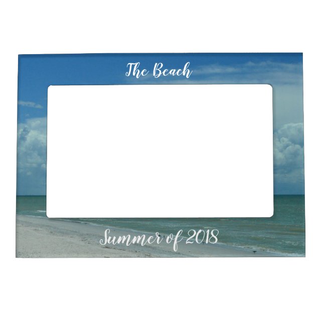 Day On A Tropical Beach Customizable Vacation Magnetic Frame (Front)