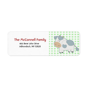 DAY ON THE FARM COW PRINTABLE ADDRESS LABELS