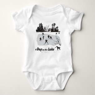 Day on the Lake Pond Hockey Baby Bodysuit