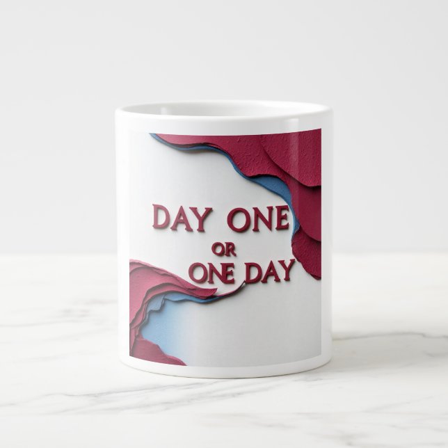 Day One or One Day Giant Coffee Mug (Front)