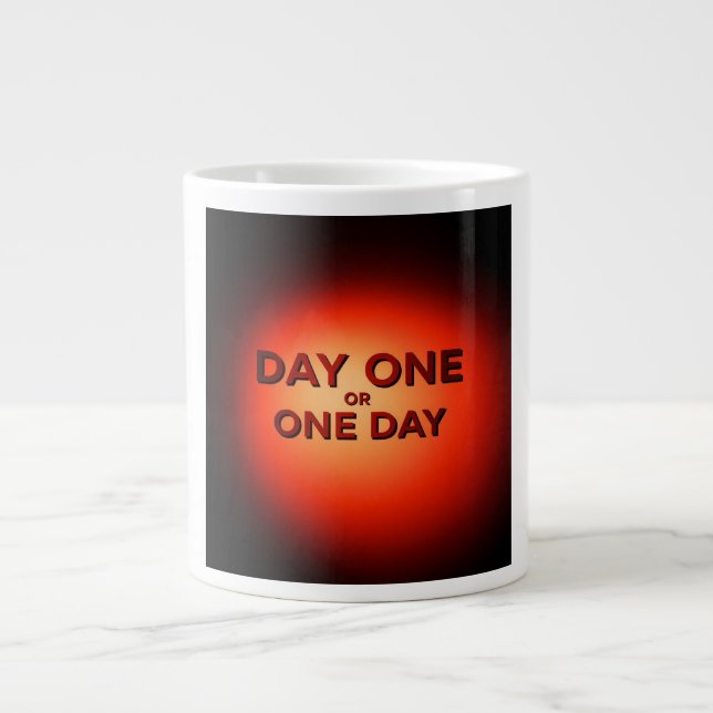 Day One or One Day Giant Coffee Mug (Front)