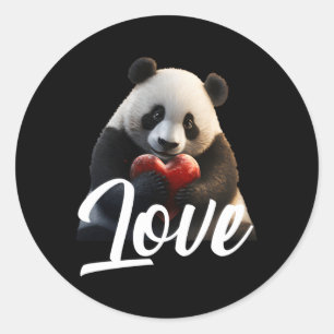Day Panda Panda Love He Classic Round Sticker