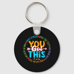 Day Rock The Test Teacher Testing Day You Got This Keychain