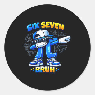 Day shirt 67 bruh meme tee funny math classic round sticker