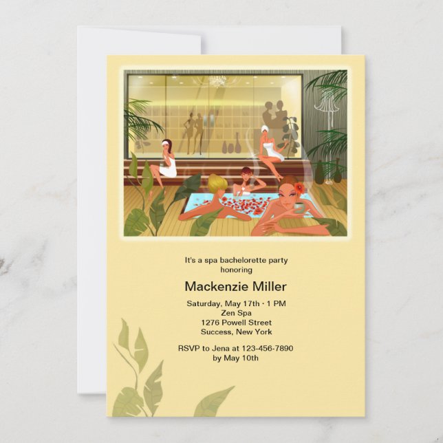 Day Spa Bachelorette Party Invitation (Front)