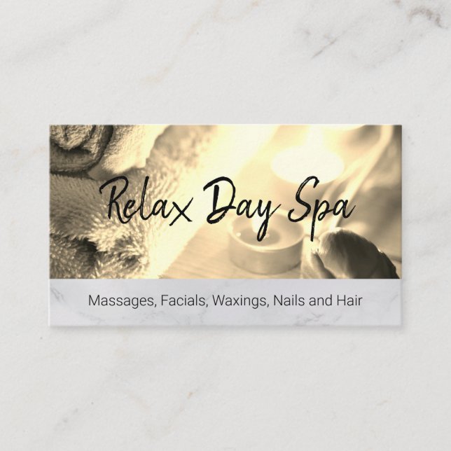 Day Spa Bamboo Wood Trim Appointment Card (Front)