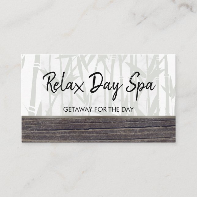 Day Spa Bamboo Wood Trim Appointment Card (Front)