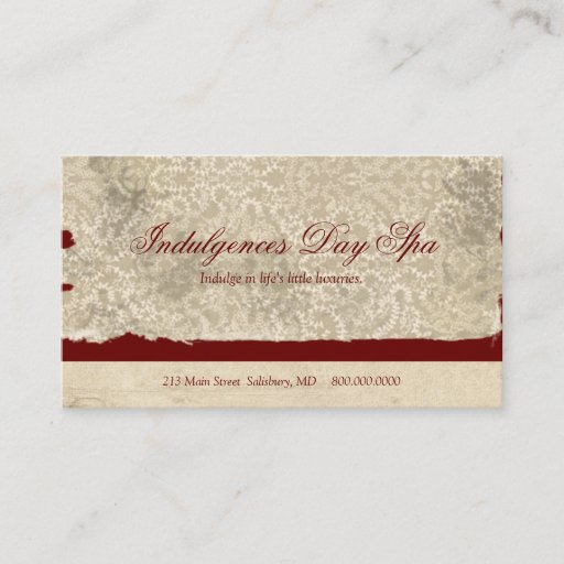Customizable Day Spa Business Cards
