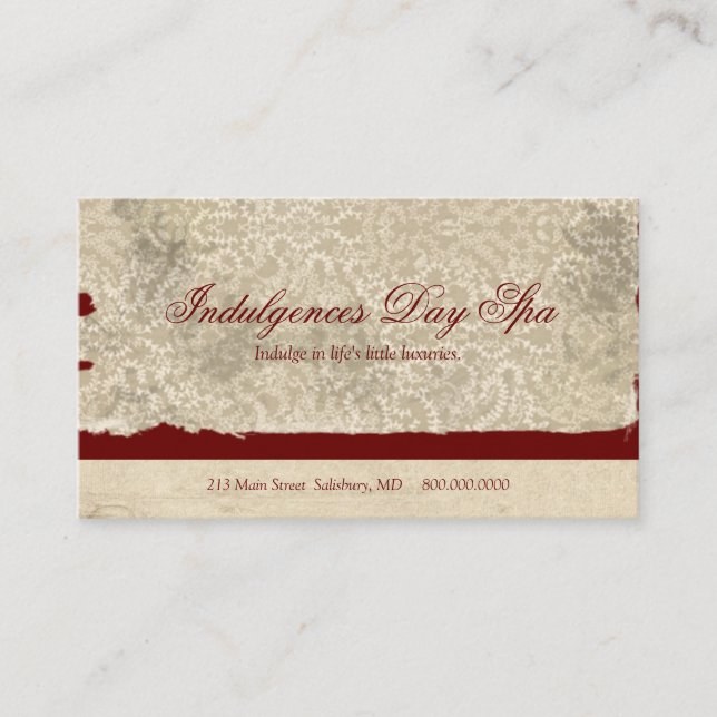 Day Spa Business Cards (Front)