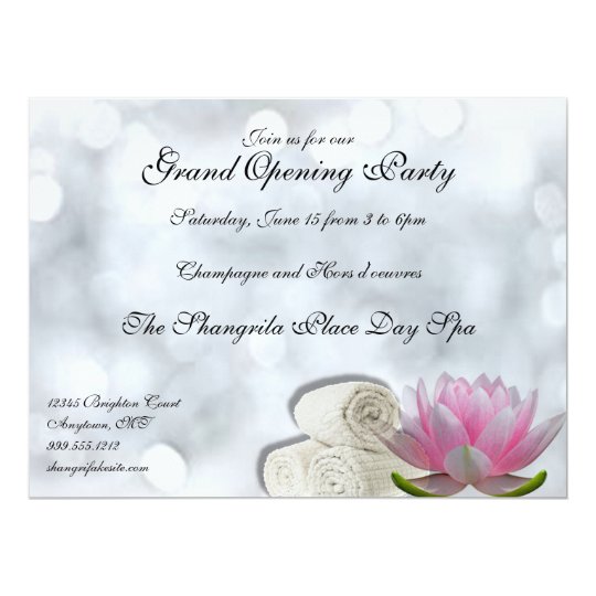 template greeting card zazzle Grand  Zazzle.com Invitations Day Spa Opening Custom