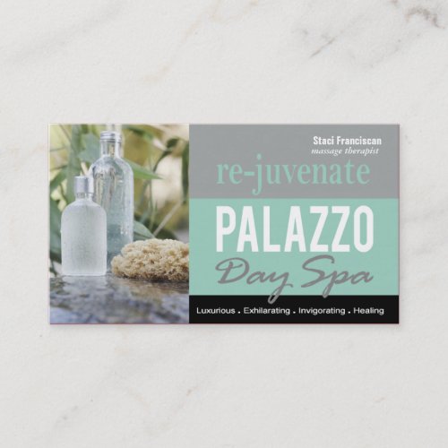 Day Spa Massage Therapist Aromatherapy Business Card Template