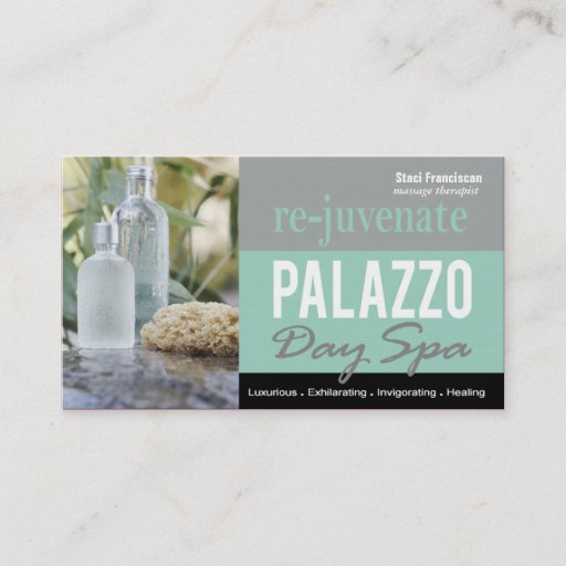 Customizable Day Spa Massage Therapist Aromatherapy Business Card Template
