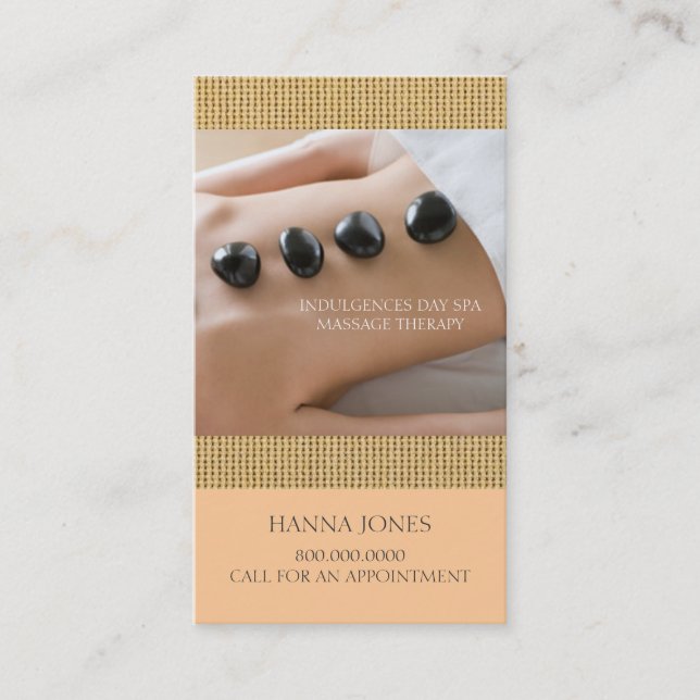 Day Spa | Massage Therapy Business Card (Front)