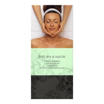 Day Spa Massage Therapy Price List {mint Green} Rack Card by lifethroughalens at Zazzle