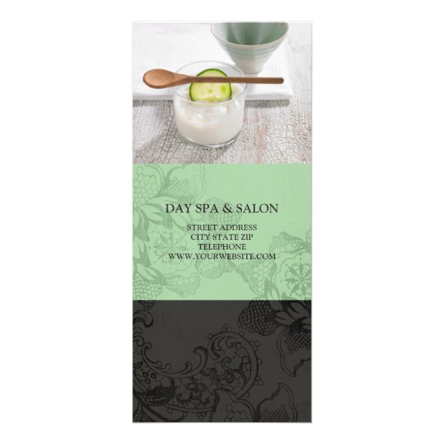 Day Spa Skincare Price List {Mint Green} Rack Card (Front)