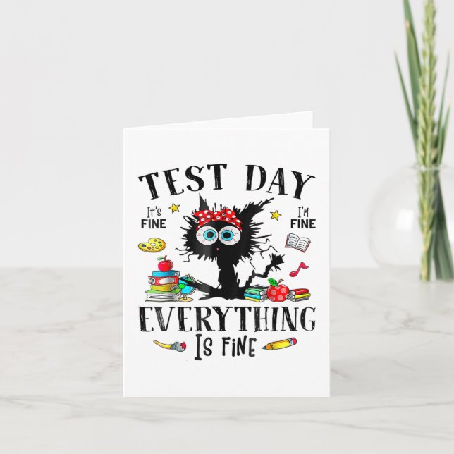 Day Stressed Teachers &amp; Students Testing Funny Card (Front)