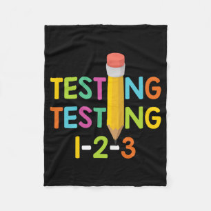Day Teacher Exam Testing 1-2-3  Fleece Blanket