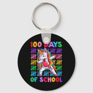 Day Teacher Kids Costume Unicorn 100 Days Of Schoo Keychain