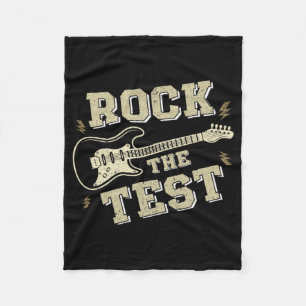 Day Teacher Rock The Test Guitar Teacher Testing D Fleece Blanket