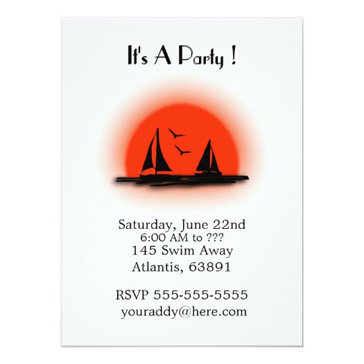Day to Night Ocean Beach Party Invitations