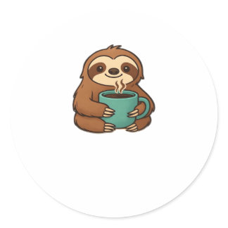 Day-to-Night Sloth Glow-Up Patch – Embroidered Tra Classic Round Sticker