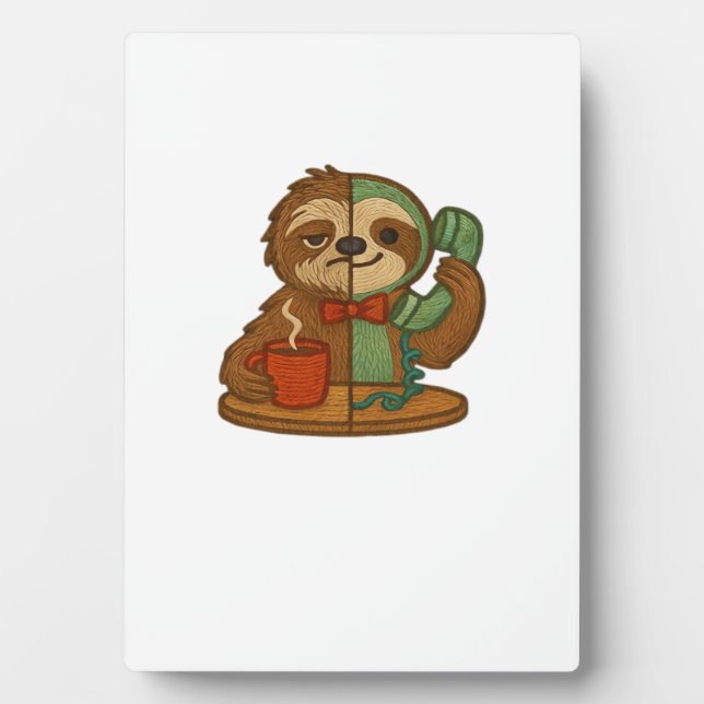 Day-to-Night Sloth Glow-Up Patch � Embroidered Tra Plaque (Front)