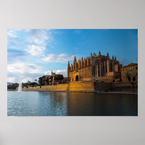 Day to night transition on the Cathedral of Palma Poster