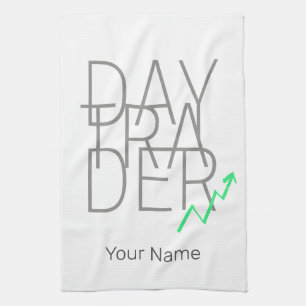 Day Trader and Cryptocurrencies Stock Exchange Kitchen Towel