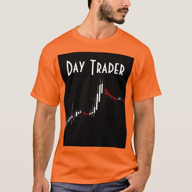 Day Trader Candlestick Chart Red Black White T-Shirt (Front)