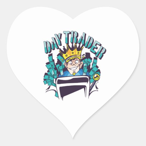 Day Trader Gift Idea Heart Sticker