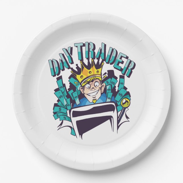 Day Trader Gift Idea Paper Plates (Front)